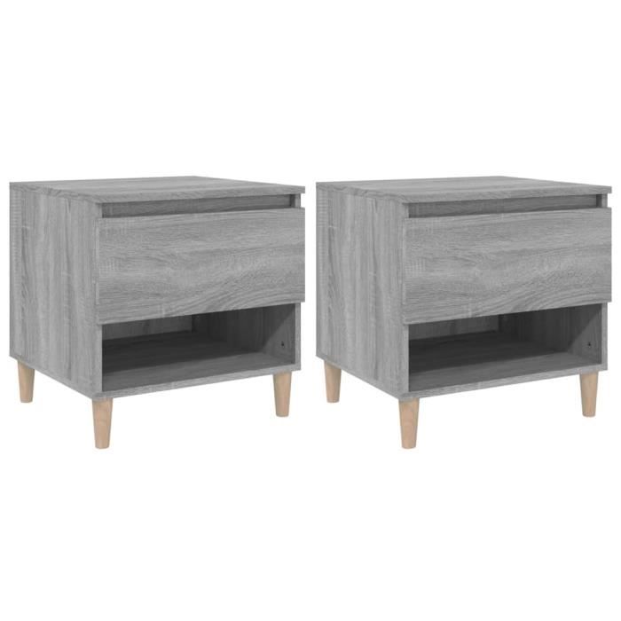 VidaXL Bedside Tables 2 Pcs Sonoma Grey 50x46x50cm Engineered Wood 819545