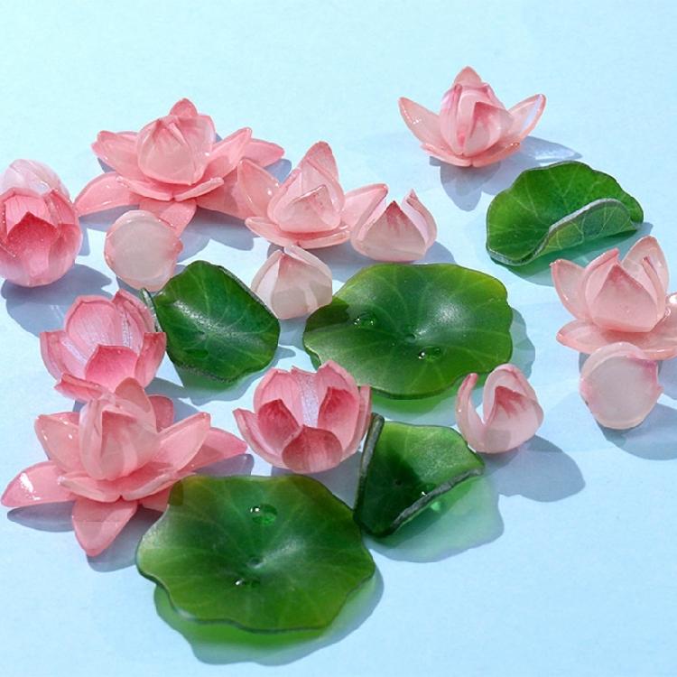 5 Stück Harzblumen-/Blattverzierungen Schmuckherstellung Zubehör Haaraccessoires Kits