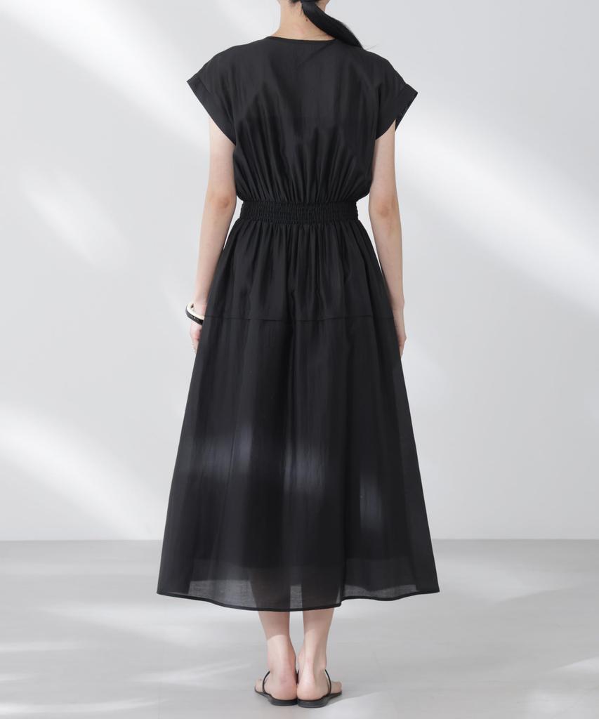 Nano Universe Sheer Satin Waist Shirred Size M Dress, Women's, (132), Mint, 669-5219302