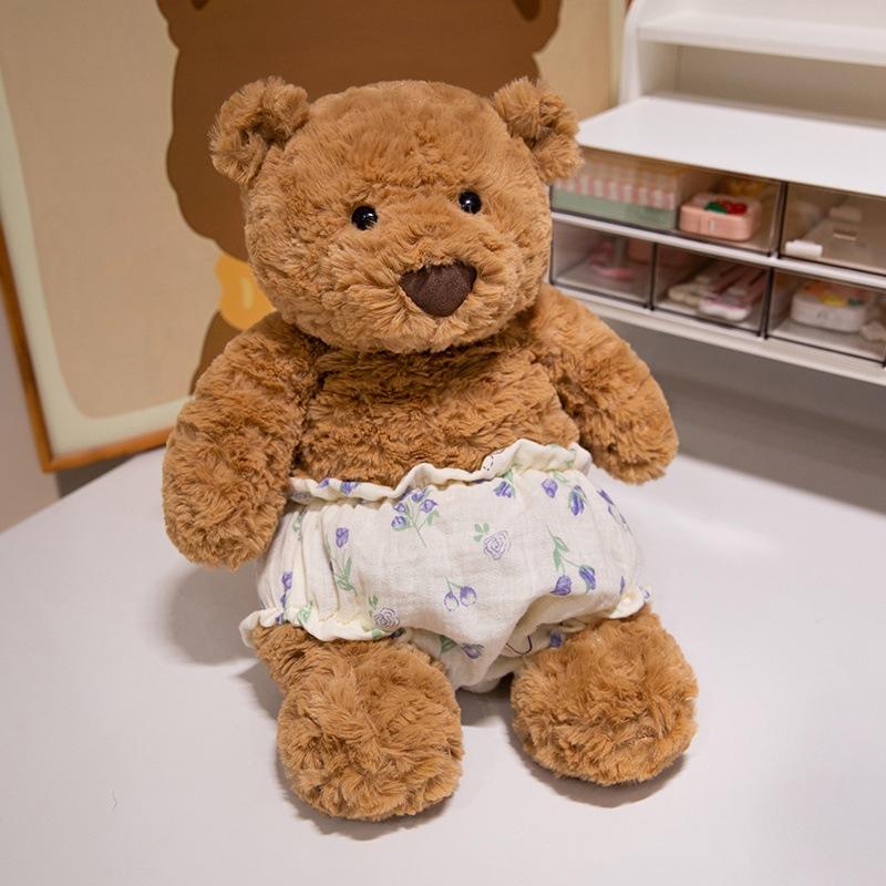 Cartoon Barcelona Bear Doll Brown Clothes Teddy Bear Plush Toy Doll Children's Pillow Doll Gift
