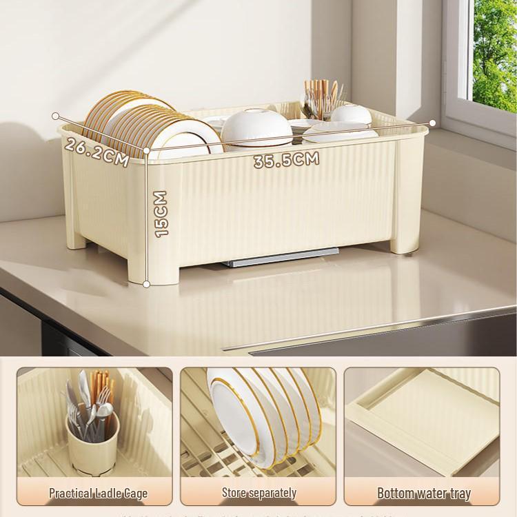 Multi-functional Kitchen Storage Rack with Lid for Bowls & Chopsticks
