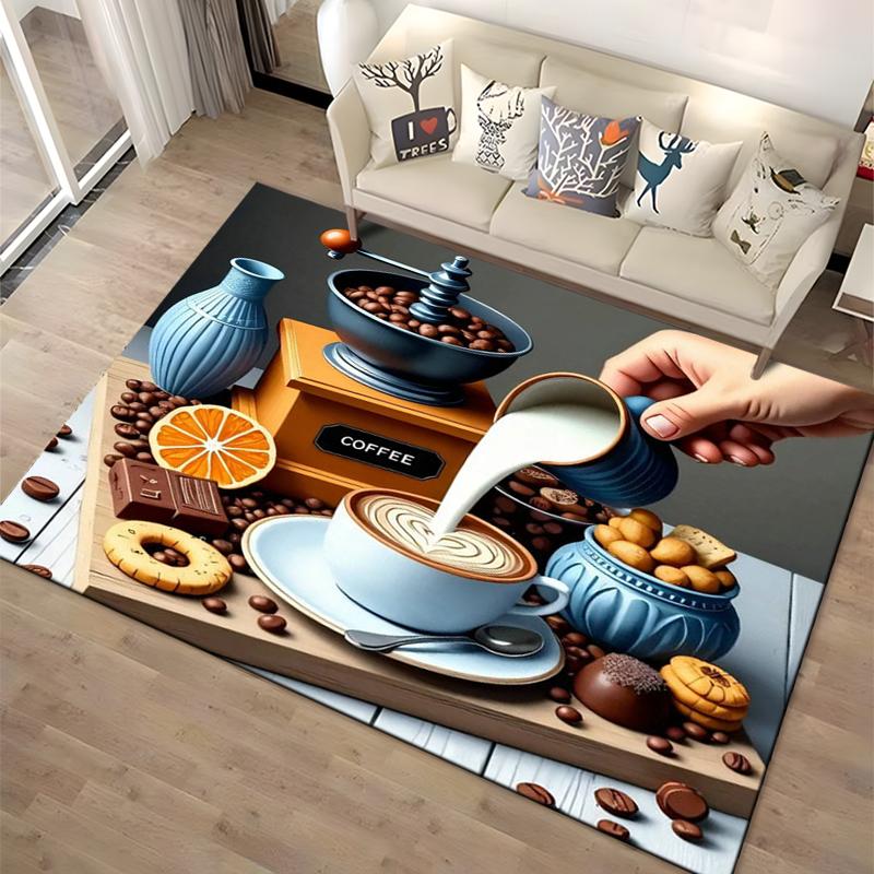 

15 Size Coffee Cup Landscape Area Rugs Carpet for Home Living Room Bedroom Sofa Doormat Decoration Non-slip Kids Mats Gifts 40x60cm (16x24in)