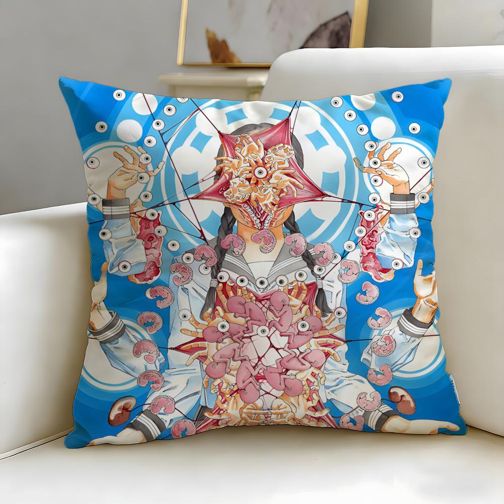 Classic Manga Artist Shintaro Kago Cushion Cover Soft & Easy-Wash Pillow Case – Versatile for Couch, Bed, Travel and Office