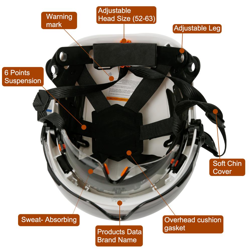 CE Construction Safety Helmet With Visor Built In Goggles For Engineer ABS Hard Hat ANSI Industrial Work Cap Head Protection New