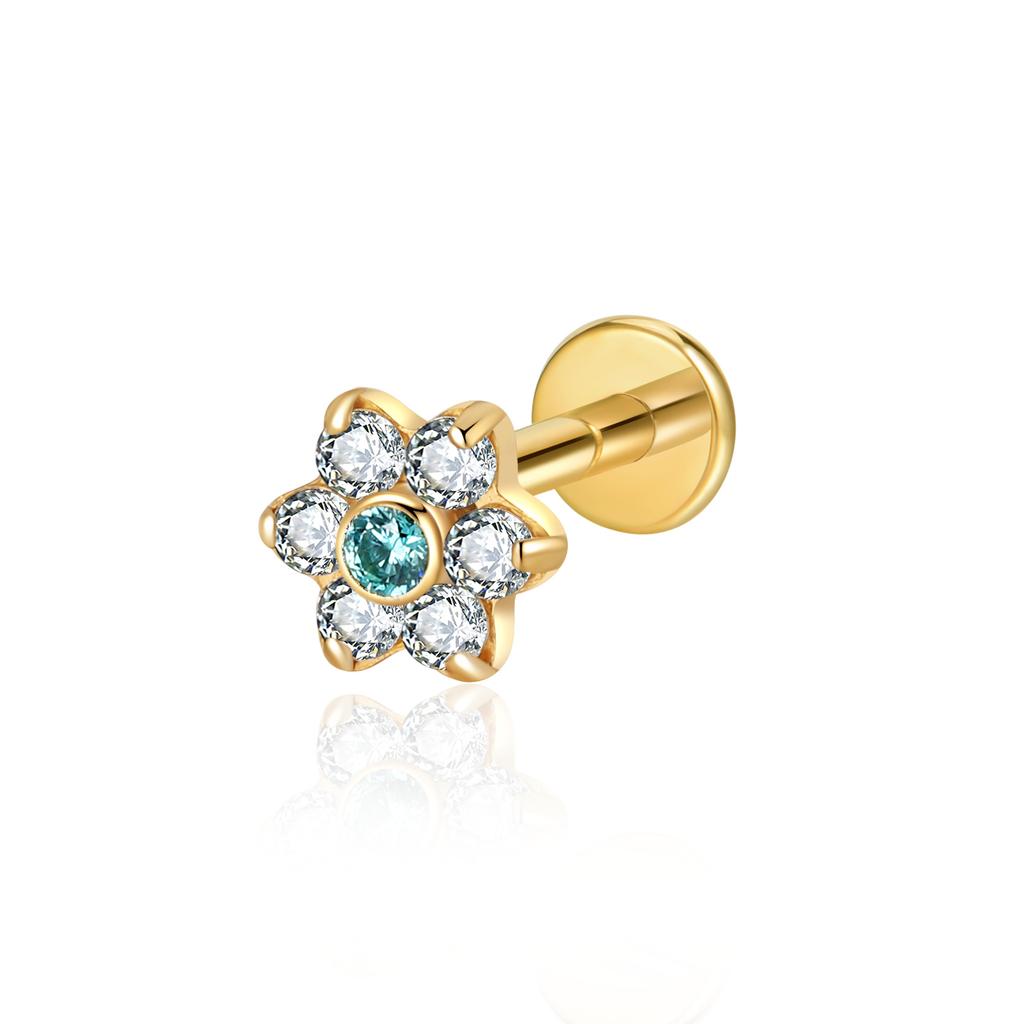 G23 Children's Cross-Border Hot Body Jewelry Titanium Alloy Ear Nose Labret Studs  Zircon Piercing Jewelry