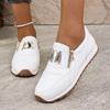 [166-23m Fehér Alkalmi Cipő] Fehér Divatos Alacsony Szárú 166-23m Női Alkalmi Cipő | Légáteresztő Bélés, Tartós TPR Talp