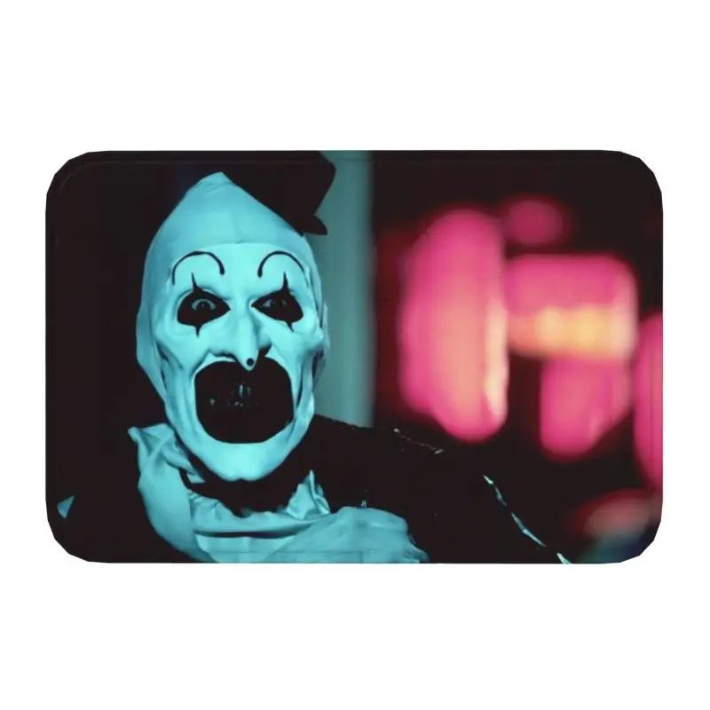 Horror Halloween Movie Terrifier Clown Front Door Mat Anti-Slip Indoor Absorbent Doormat Kitchen Balcony Entrance Rug Carpet