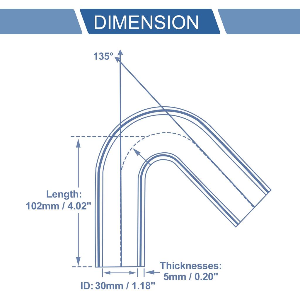 X AUTOHAUX Silicone Hose, Silicone Tube, 135 Degree Elbow, General