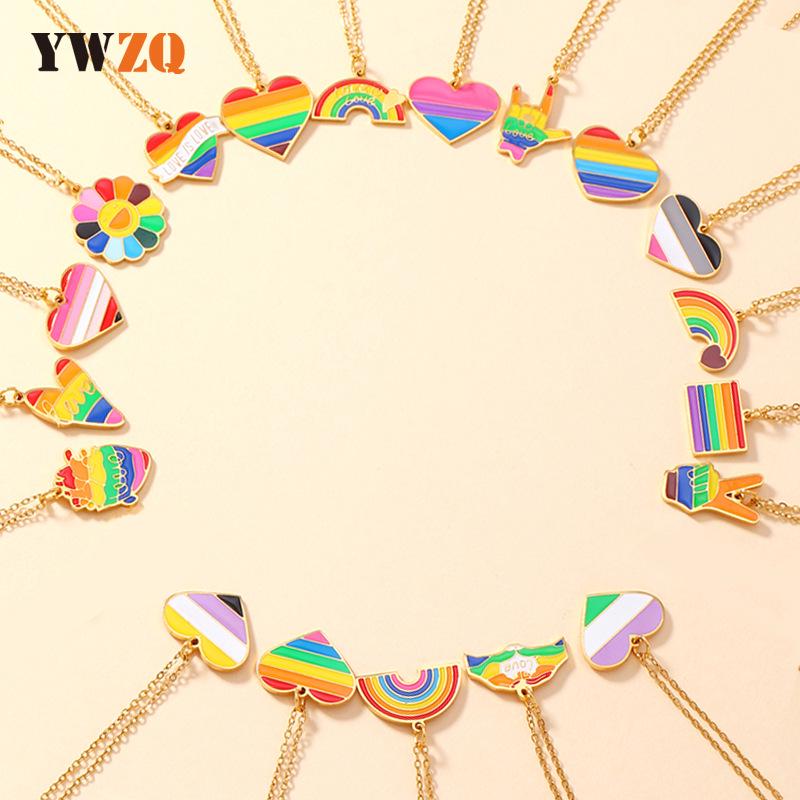 

LOVE Heart Pendant DIY Rainbow Necklace & Earrings with Stainless Steel Finish