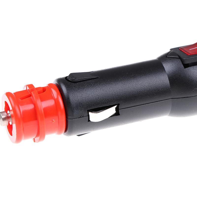 12V-24V 8A Male Car Lighter Socket Plug Connector With Red On/Off Switch