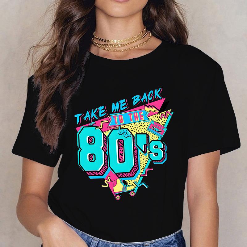 Take ME BACK TO THE 90'S Fun Letter Printed Casual Loose Round Neck Cotton Short Sleeved Top T-Shirts Women’s