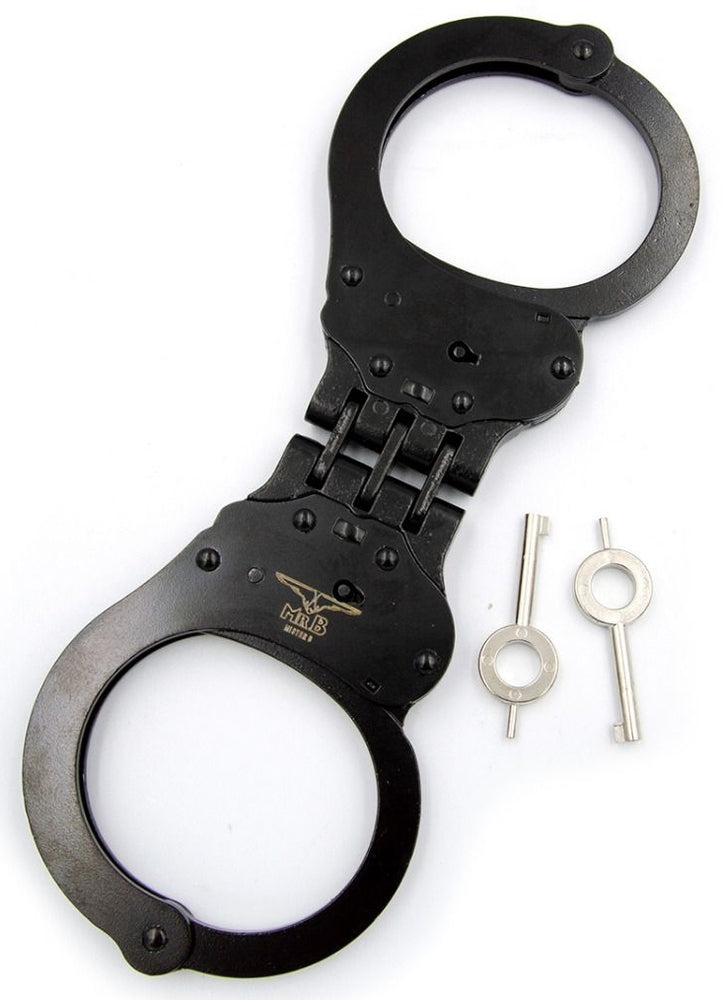 Black Cuff Hinged Metal Handcuffs - Mr B - Mister B - Handcuffs