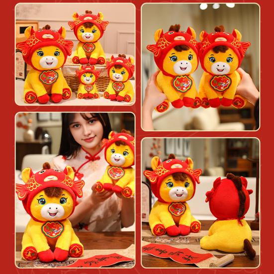 Fish Carp Pony Plush Toy Year of The Horse Zodiac Plushie with Lucky Symbolism Chinese New Year Ornament & Gift