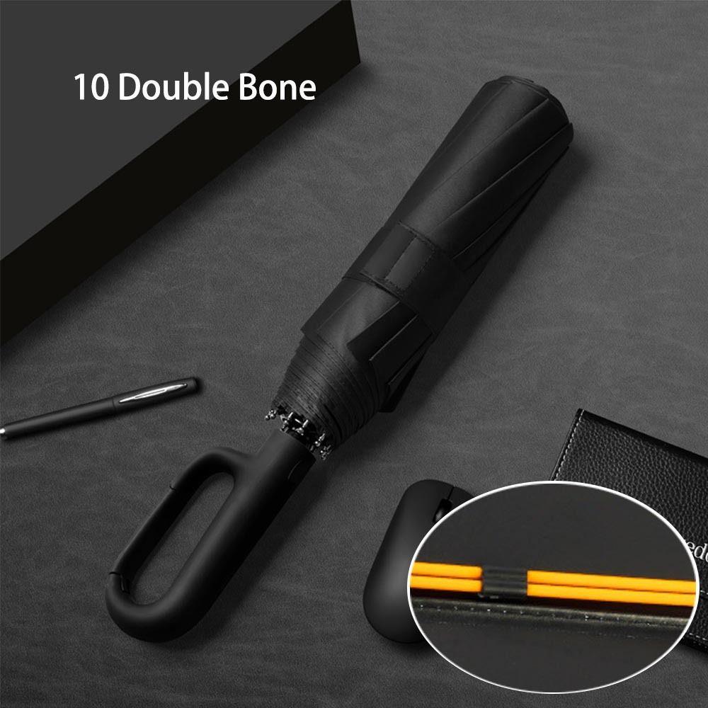 

Складной зонт с пряжкой и кольцом, 10 зонтов от солнца с двойной костью, портативный полностью автоматический зонт бежевый