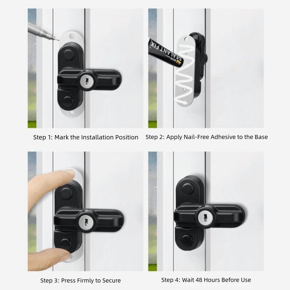 With Key Security Restrictor Lock Zinc Alloy Safety Locks Lock Buckle T-Lock  Home Security