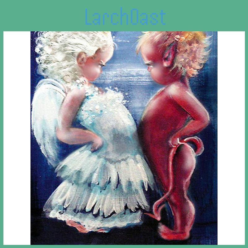 Diamond 5d Angel Diy Round Devil Painting Cross Stitch Diamond Embroidery