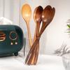 Wooden Spoon Tableware Kitchen Cooking Utensil Tools Soup Teaspoon Catering Cooking Utensil Tool Coffee Soup Teaspoon 23.5cm
