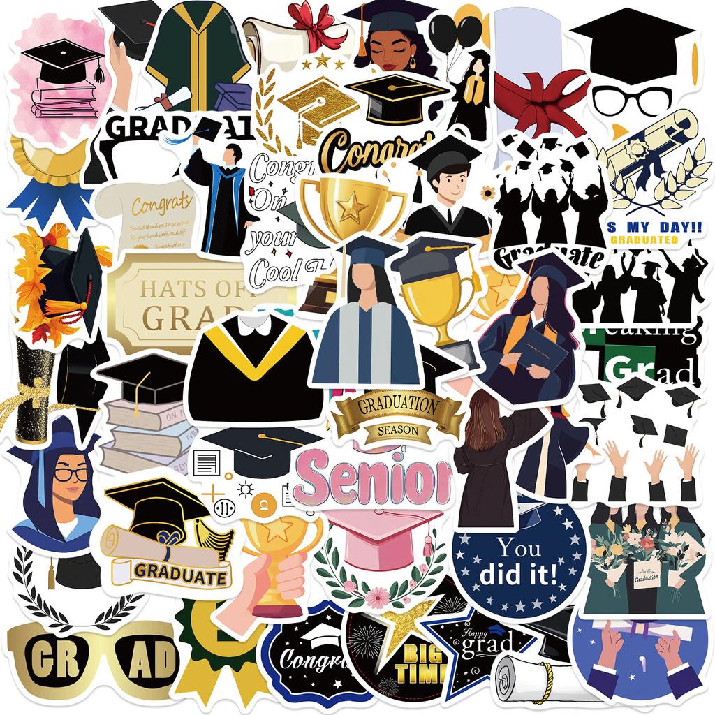 0 Stickers For The 2026 Graduation , Graduation Happy Decoration, Water Cup, Mobile Phone Stickers