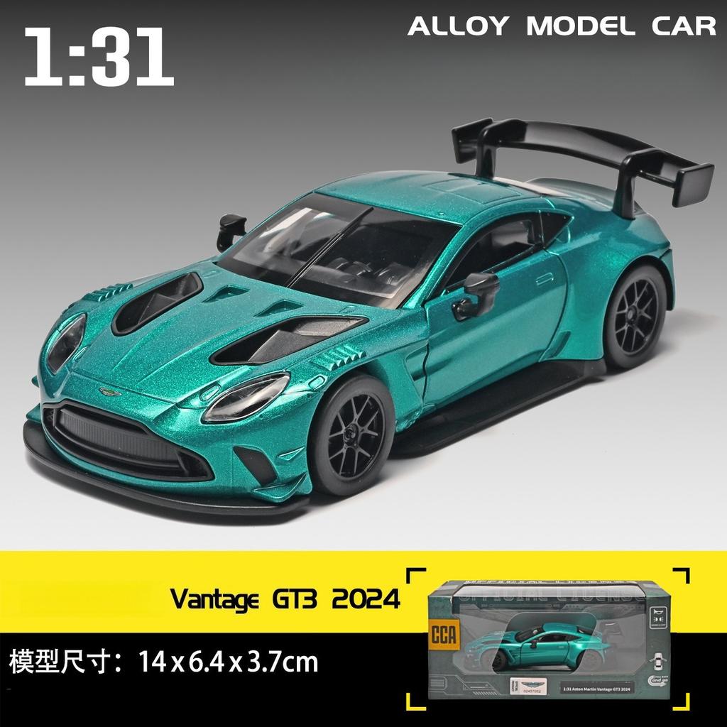 1:31 Vantage GT3 2025 Alloy Sports Car Model Diecasts Metal Toy Car Model Collection Sound Light Simulation Childrens Gifs