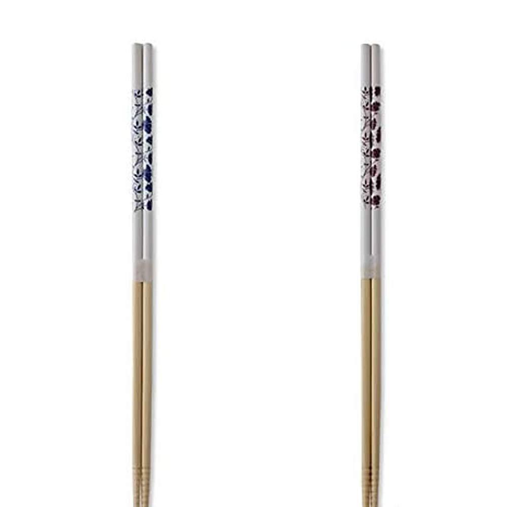 SUNLIFE Cooking Made in Natural Floral Set of 2 Chopsticks, Japan, 33cm, Wood, Pattern,