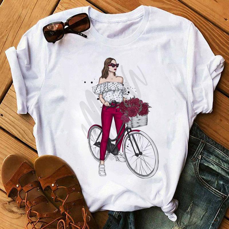 Fashionable Urban Girl Fashionable Casual Womens Roundneck Shortsleeved Tshirt Womens Tshirt Women Clothing Harajuku