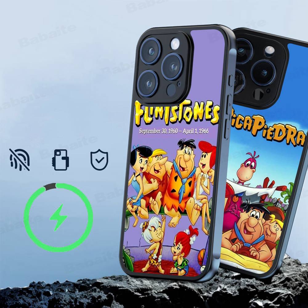 The Flintsto nes Cartoon For Case For IPhone 17 16 Pro Max 15 14 Plus 13 12 11 Wireless Charging Phone Cover