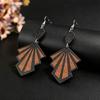 Western Wind Geometric Flower Wooden Dangle Earrings for Women