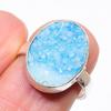 Hememorphite Druzy Gemstone 925 Sterling Silver Jewelry Ring Size Adj KJ-400