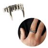 Halloween Party Vampires Fang Finger Jewelry Adjustable Rings Alloy Texture Opening Rings Suitable for Men Women Present