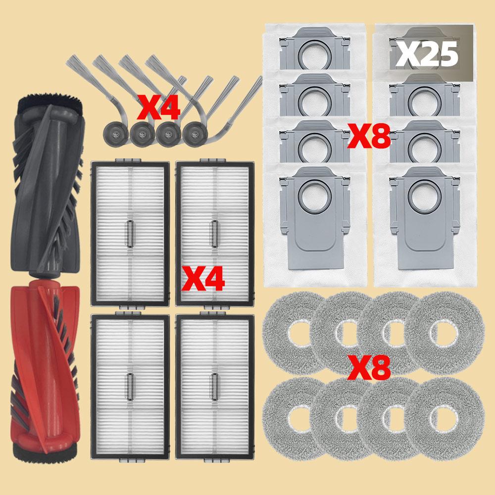 Fit For Roborock Qrevo CurvX / Qrevo EdgeT / Saros 10R / S9 MaxV Slim / G20s Ultra Main Side Brush Filter Mop Cloth Dust Bag