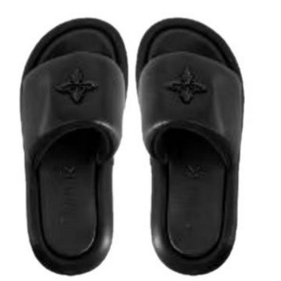 2024 High-Version SMF-K Fur Slippers: Thick-Soled Leather & Velvet Cross Design in Black/Gray