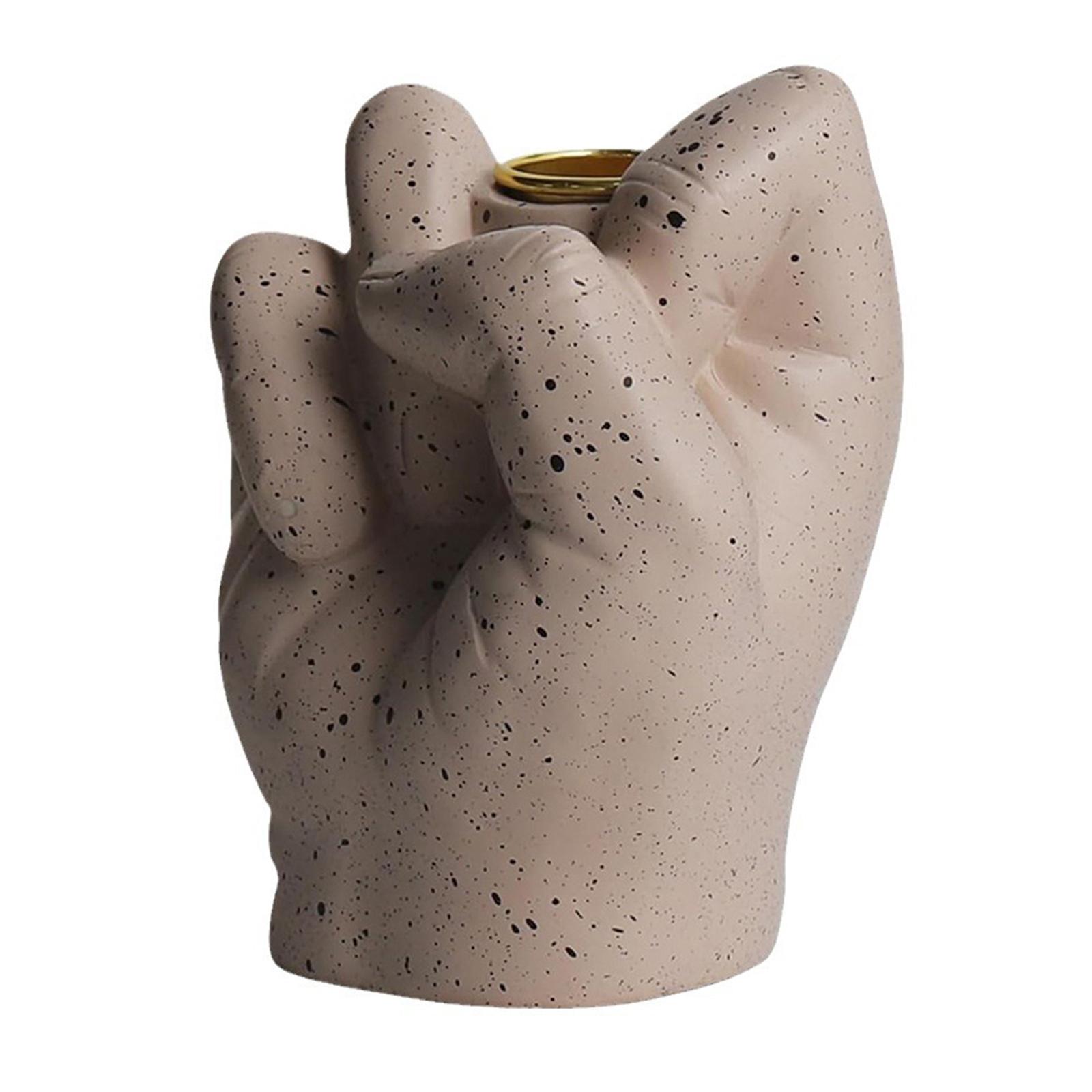 

Забавный подсвечник в виде среднего пальца для вечеринки в стиле панк, новинка из смолы, держатель для свечей в виде руки, подставка для свечей, декор комнаты телесный