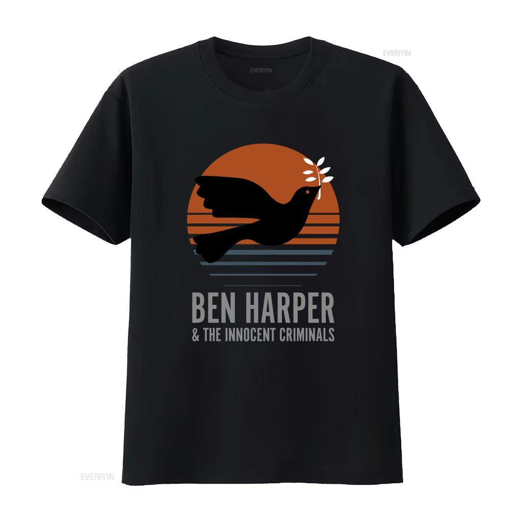 Koszulka Ben Harper the Innocent Criminals w stylu vintage z wzorem ptaka i słońca vintage Prana Lekko Stylowa moda męska