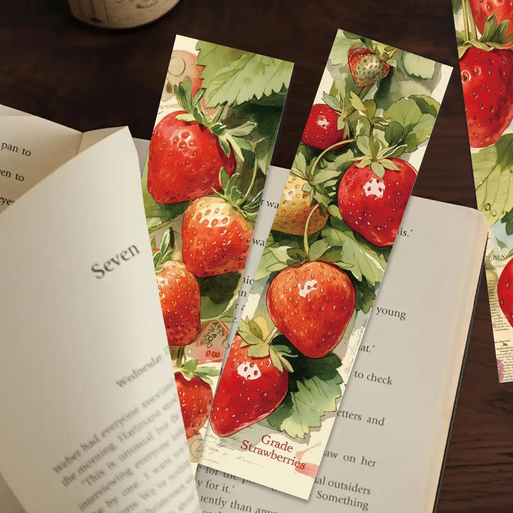 32pcs, Illustrated Strawberry Bookmark, Suitable for Teachers, Readers, and Enthusiasts, Gifts, Bookmarks, Parties, Birthdays