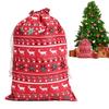 Gold Foil Christmas Gift Bag Medium Burlap Bags With Drawstring Christmas Candy Pouch For New Year Wedding Birthday Party