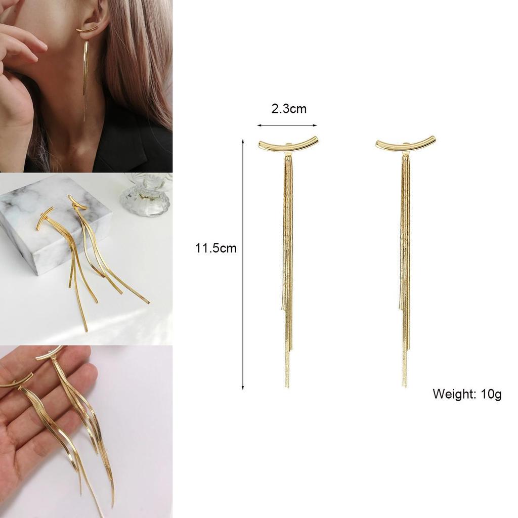 Alloy Chain Drop Earrings With Electroplating For Stylish Casual Wear And Gift Idea