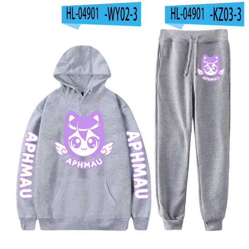 

Аніме Aphmau Merch Prints Hoodie Sets Чоловіки Жіночі Спортивні костюми Повсякденні Толстовка + Штани 2 шт. Вуличний одяг Великі світшоти S
