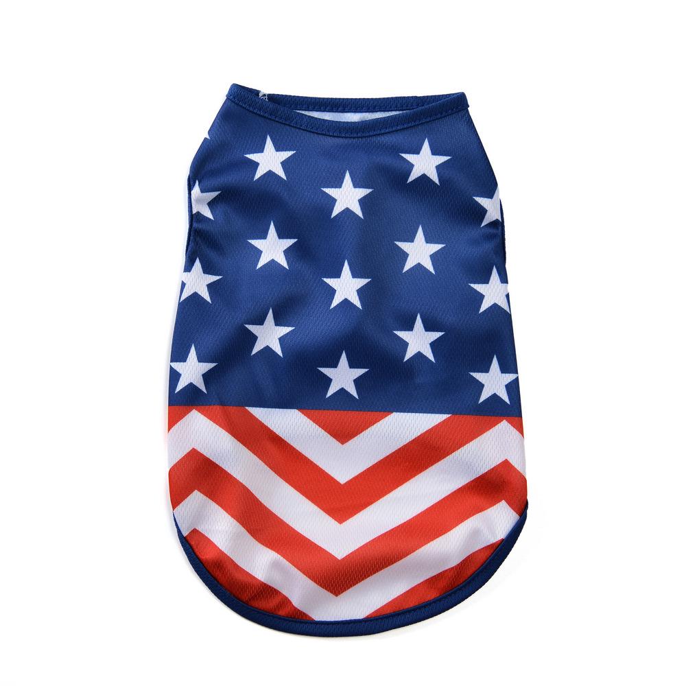 Summer National Flag Dog Vest - Thin & Breathable, Perfect for Independence Day Celebrations