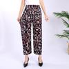 Pantaloni Casual Estivi da Donna Taglia Forte in Seta Ghiaccio Elasticizzata - Larghi, Vita Alta Elastica per Mezza Età e Anziani