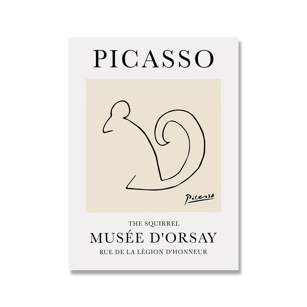 Pablo Picasso Tier Skizze Hund Katze Zeichnung Poster Linie Kunstdrucke Ausstellung Galerie Wand Bilder Leinwand Malerei Wohnkultur