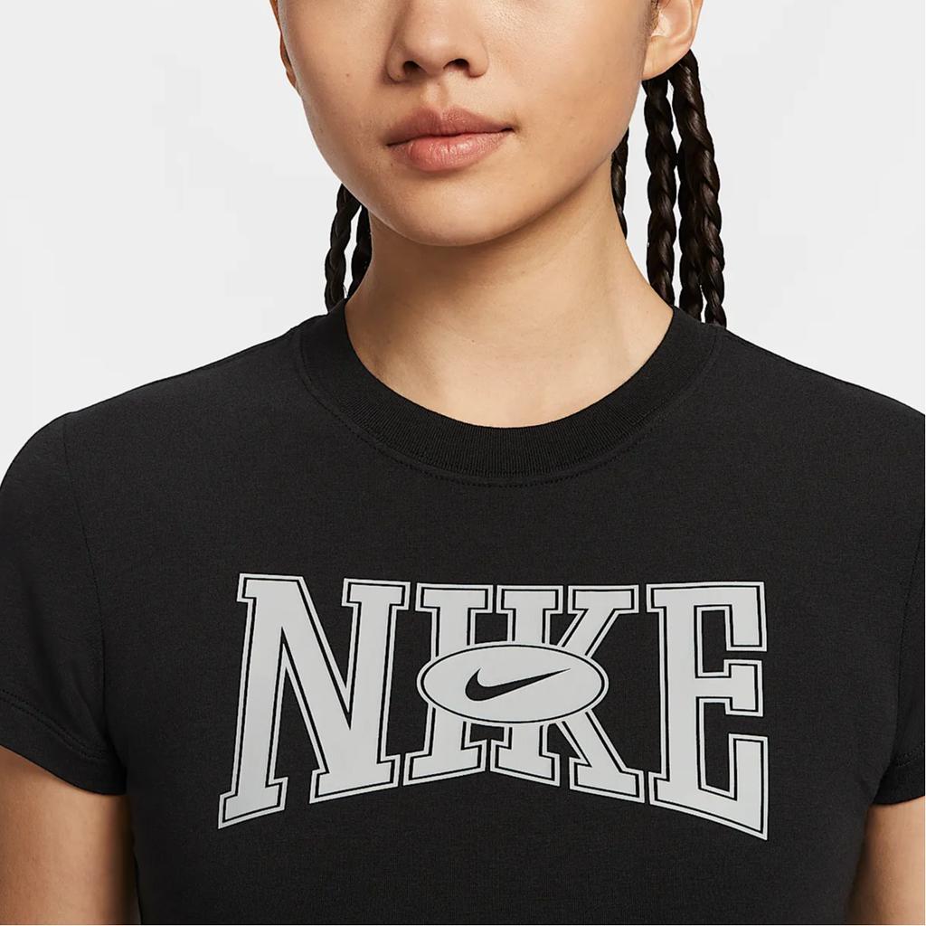 Nike Sportswear Fashion Slim Fit Short Sleeve T-Shirt Women Tops Black HQ1710-010