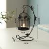 Iron Hanging Candlestick Leaves Cage Shaped Hollow out Candlelight Dinner Props Decoration Candle Stand