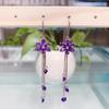 Crystal Flower Tassel Earrings with Silver-Plated Needles - Anti-Loss Zircon Design Inspired by Japanese and Korean Style