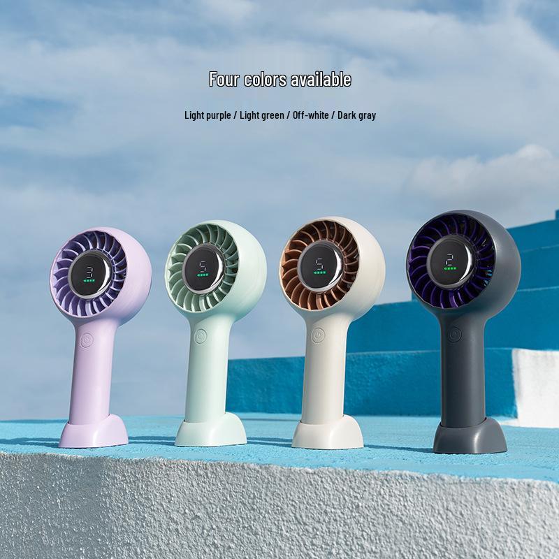 Five-Speed Portable High-Power Handheld & Desktop Fan with Display Screen