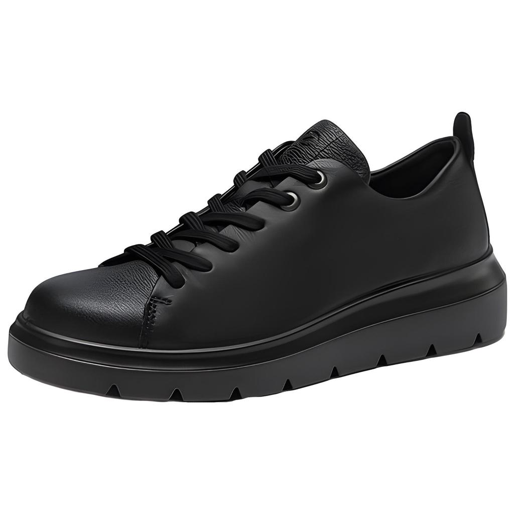 Ecco Thick Sole British Style Low Top Loafers Women loafers Black 21620301001