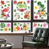 Summer Window Stickers Hawaiian Hibiscus Flower Static Stickers Decorate Party Window Stickers
