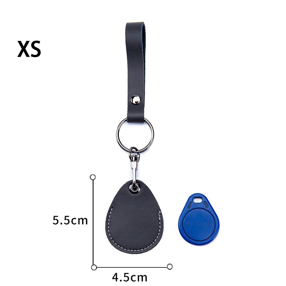 Bag Hook Card Holder Access Tags Cow Leather Keychain Key Tag Ring ID Card Case Leather Key Holder