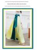 Two-Tone Satin Chiffon Lace-up Dance Midi Skirt for Women