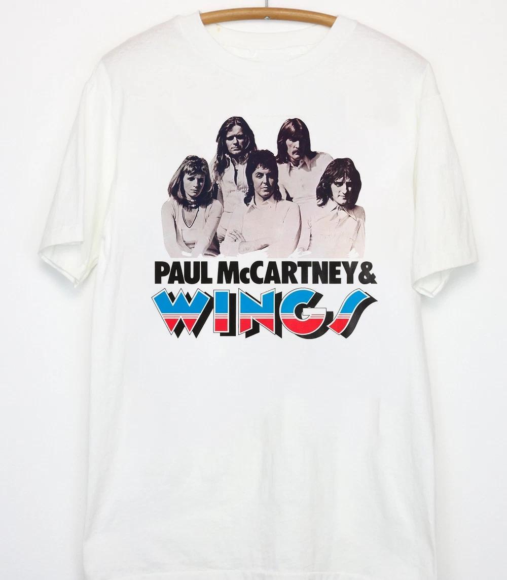 

Paul McCartney Wings Band white 100% Cotton T-shirt Mens Tees Top Unisex All sizes S to 5Xl 2F80 3XL