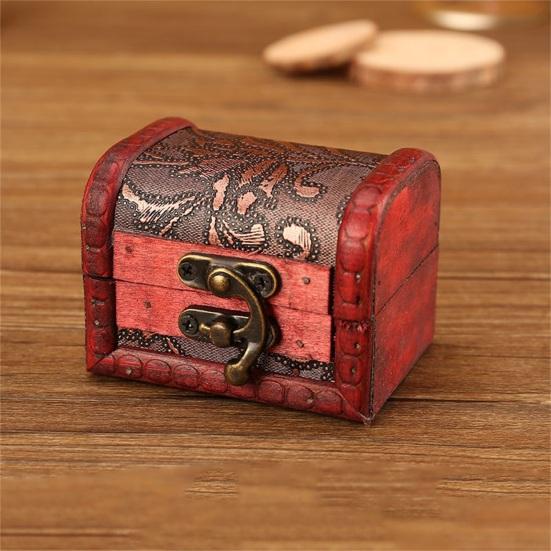 Scatola di Legno Stile Vintage Floreale Artigianato Tocco di Vecchio Ricordo Contenitore per Gioielli Scatola del Tesoro in Legno per Collezione